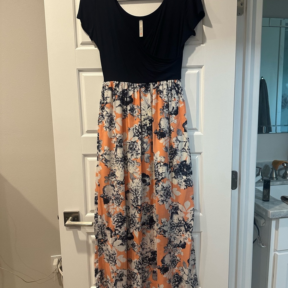 Faux Wrap Maxi Dress